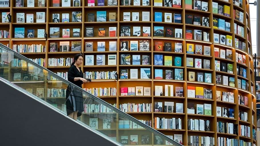wall of books